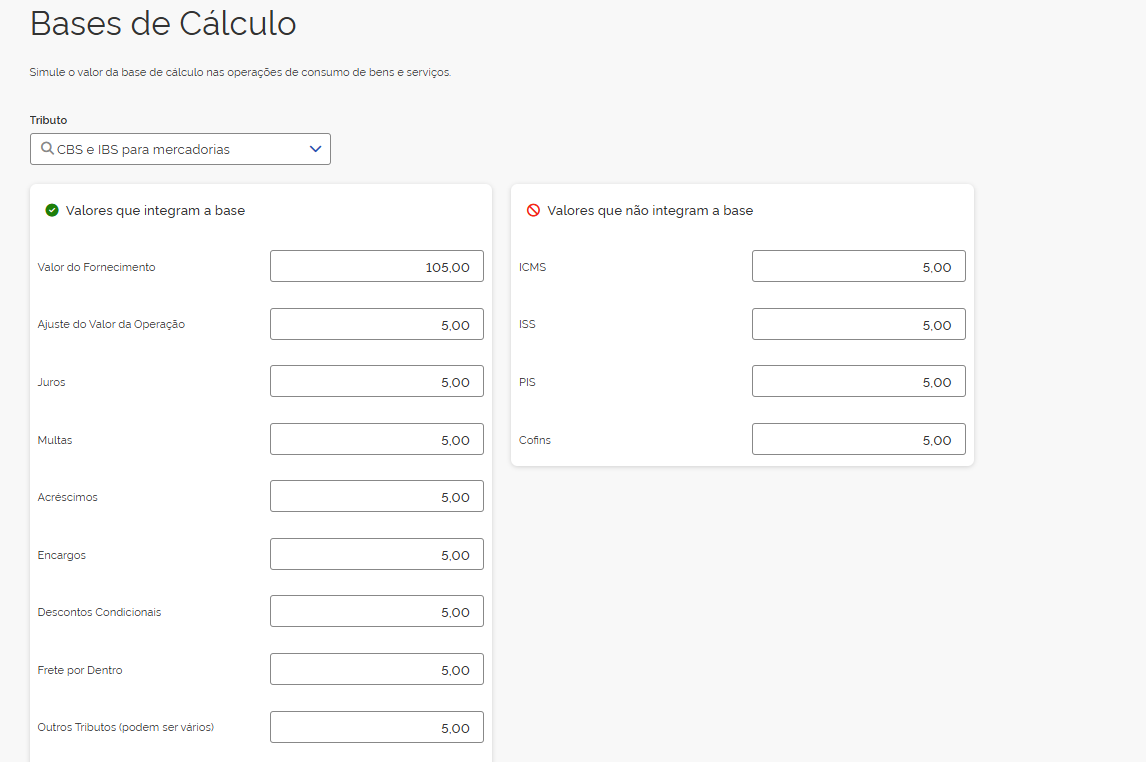 Simulador de base de cálculo